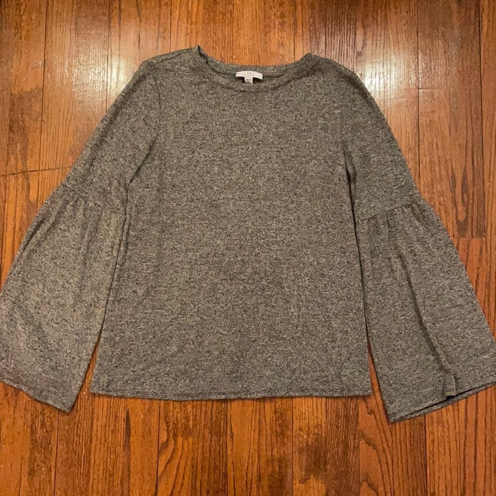 H by Halston Grey Bell Sleeve Top